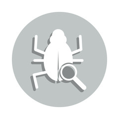 virus scan badge icon. Simple glyph, flat vector of web icons for ui and ux, website or mobile application