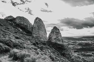 Mallos of Riglos, in Huesca, Spain. Spectacular rock formations, with walls that reach to 275 meters hihg