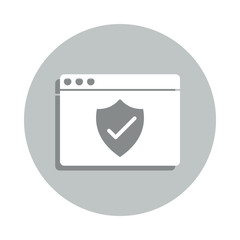 verified browser badge icon. Simple glyph, flat vector of web icons for ui and ux, website or mobile application