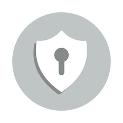 shield and keyhole badge icon. Simple glyph, flat vector of web icons for ui and ux, website or mobile application