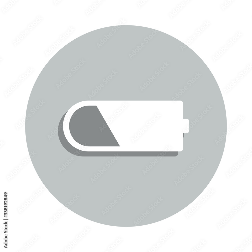 Poster low battery badge icon. simple glyph, flat vector of web icons for ui and ux, website or mobile appl