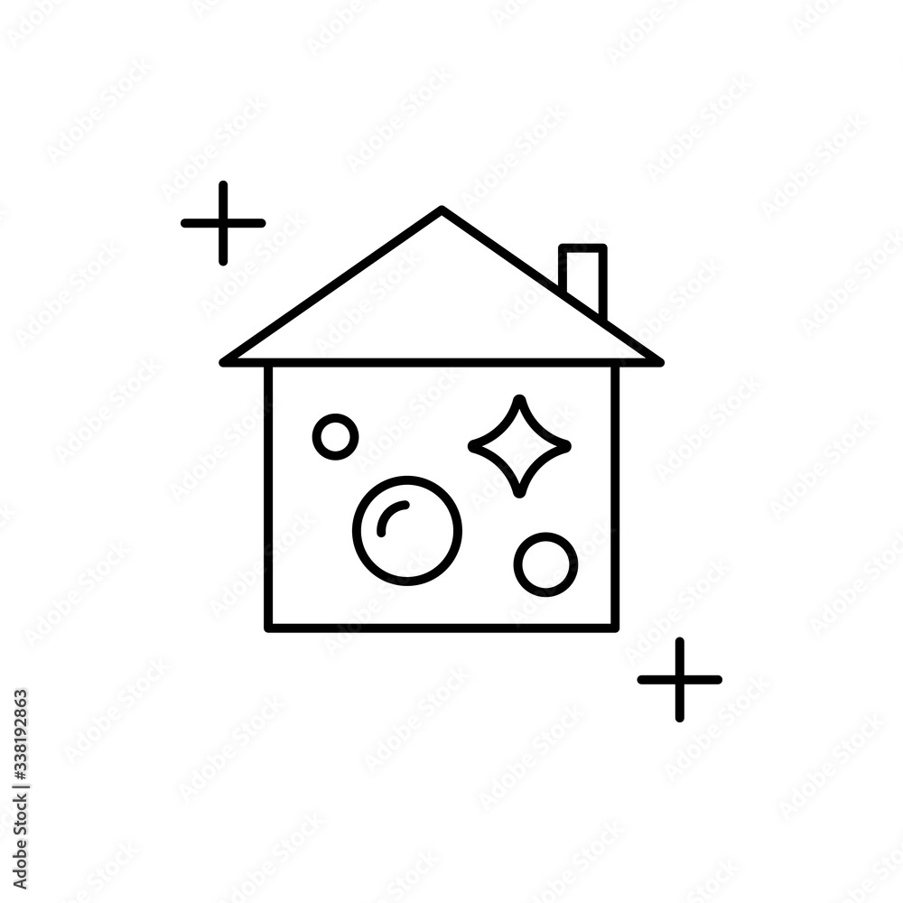 Poster housekeeping icon. simple line, outline vector elements of housework for ui and ux, website or mobil