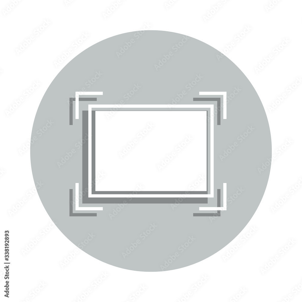 Poster rectangle in corners badge icon. simple glyph, flat vector of web icons for ui and ux, website or mo