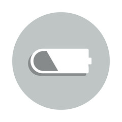 low battery badge icon. Simple glyph, flat vector of web icons for ui and ux, website or mobile application