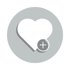 heart plus badge icon. Simple glyph, flat vector of web icons for ui and ux, website or mobile application