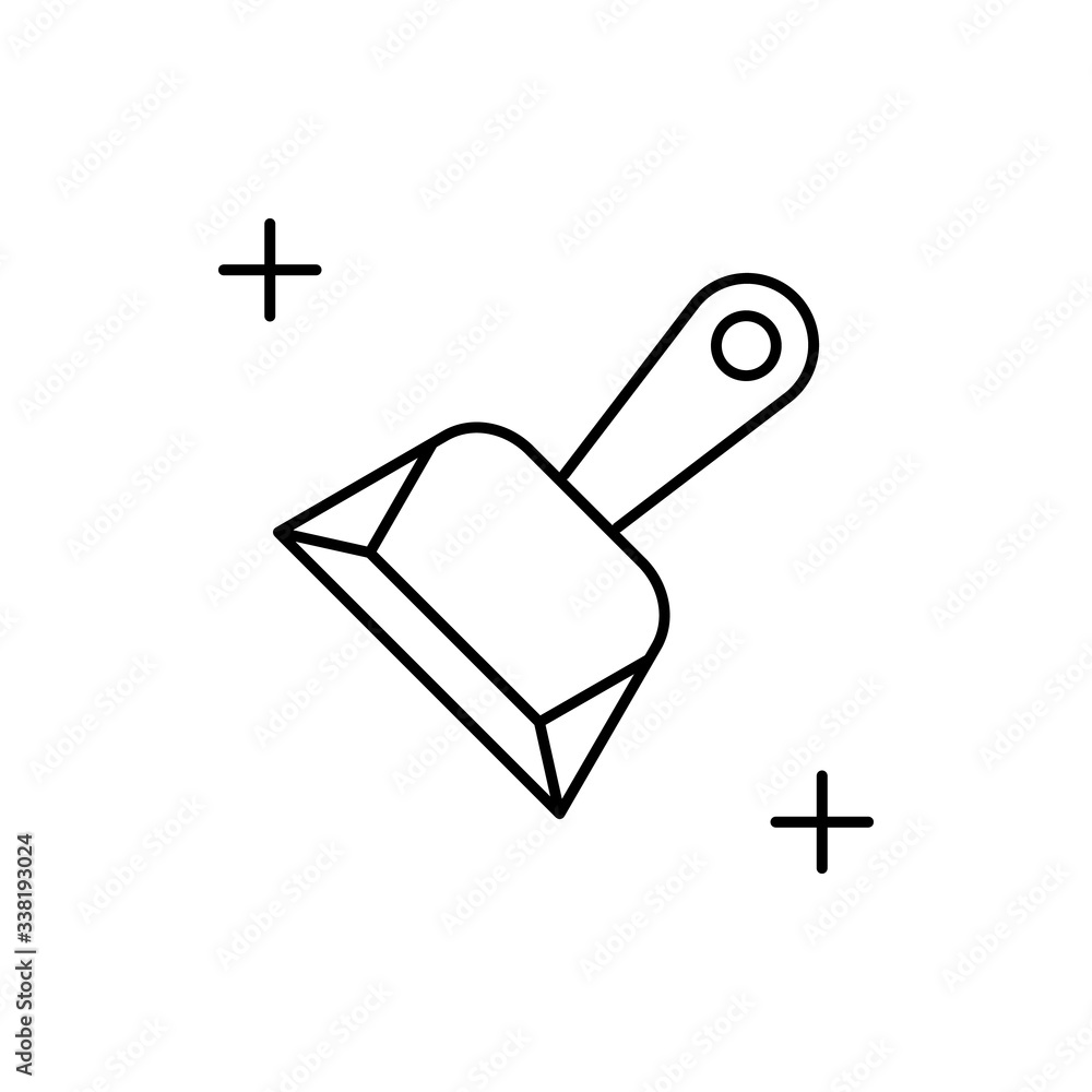 Poster dustpan icon. simple line, outline vector elements of housework for ui and ux, website or mobile app