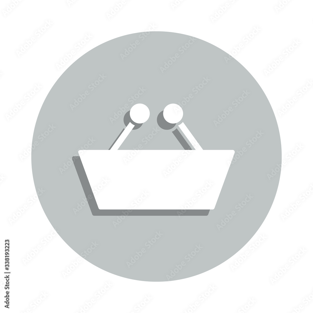 Poster shop basket badge icon. simple glyph, flat vector of web icons for ui and ux, website or mobile appl