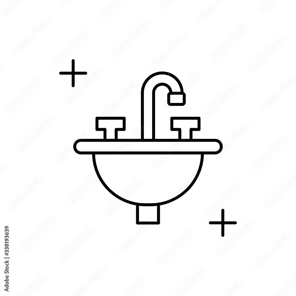 Poster sink icon. simple line, outline vector elements of housework for ui and ux, website or mobile applic