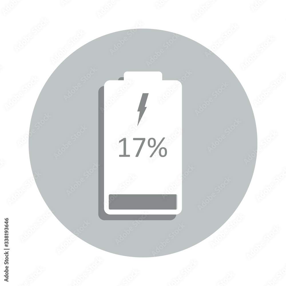 Aufkleber discharged battery badge icon. simple glyph, flat vector of web icons for ui and ux, website or mobi