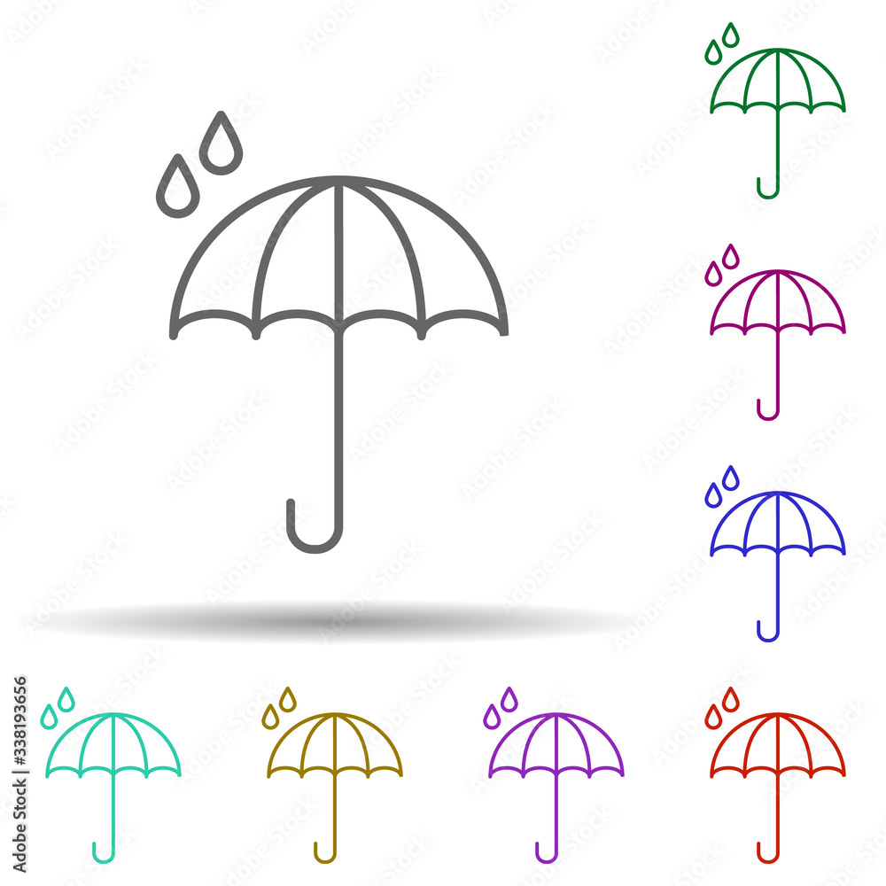 Poster raindrop multi color icon. simple thin line, outline vector of logistics icons for ui and ux, websit