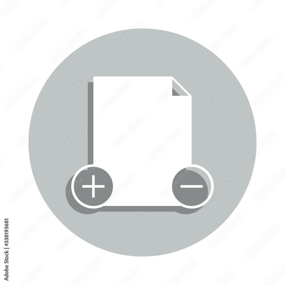 Aufkleber add and remove document badge icon. simple glyph, flat vector of web icons for ui and ux, website or