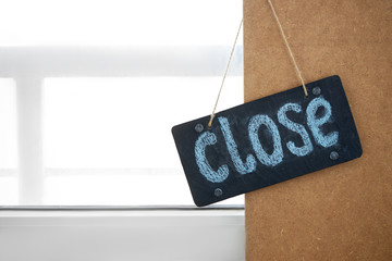 Business are close down under coronavirus Quarantine covid-19. sign that says Close on cafe or...