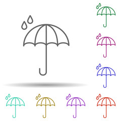 Raindrop multi color icon. Simple thin line, outline vector of logistics icons for ui and ux, website or mobile application