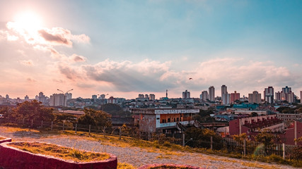 sunset over the city