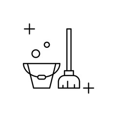 Mop icon. Simple line, outline vector elements of housework for ui and ux, website or mobile application