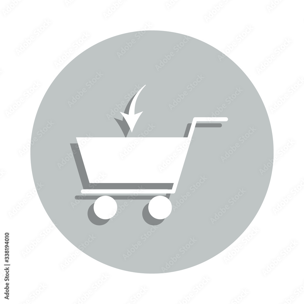 Poster fill a cart badge icon. simple glyph, flat vector of web icons for ui and ux, website or mobile appl