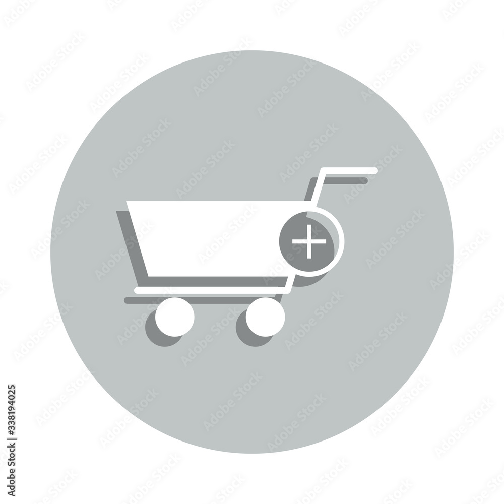 Aufkleber add cart badge icon. simple glyph, flat vector of web icons for ui and ux, website or mobile applica
