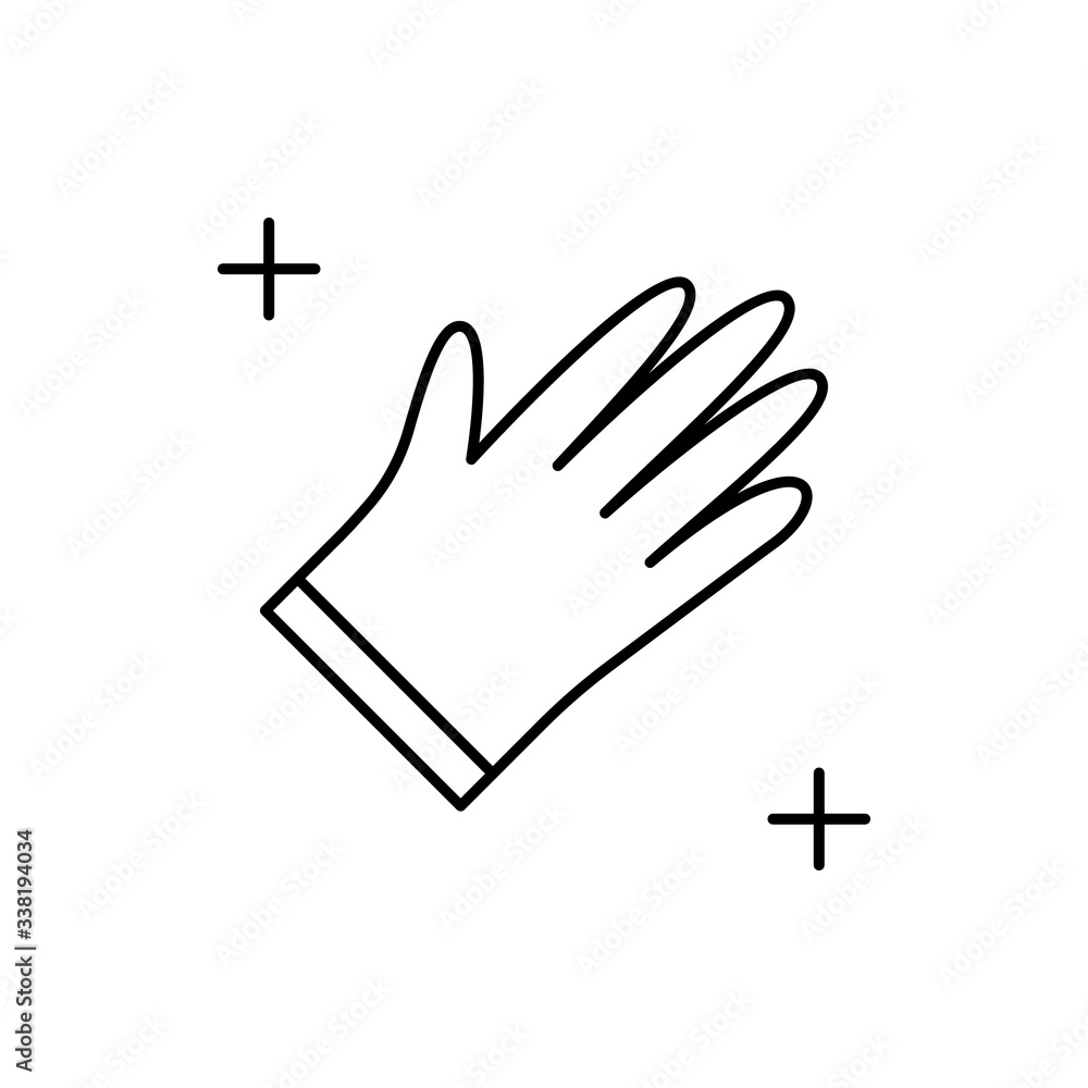 Poster gloves icon. simple line, outline vector elements of housework for ui and ux, website or mobile appl