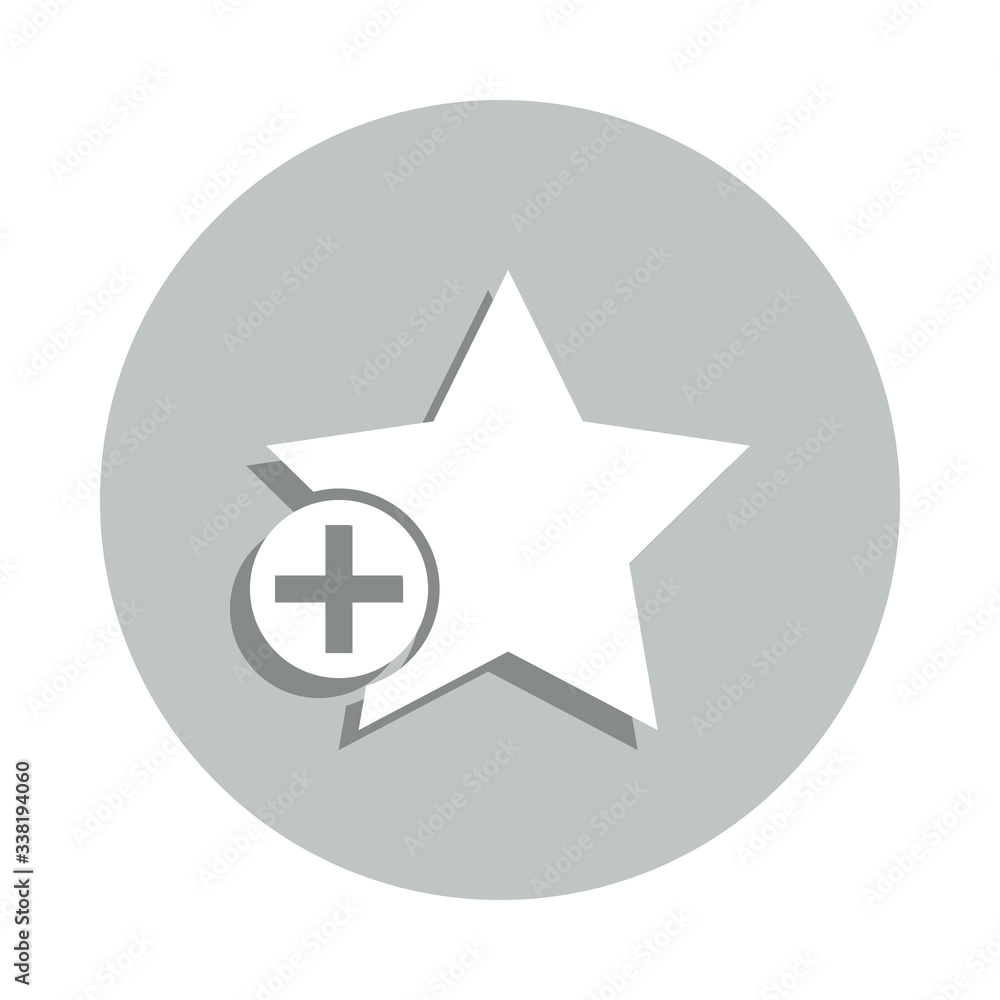 Poster plus star badge icon. simple glyph, flat vector of web icons for ui and ux, website or mobile applic