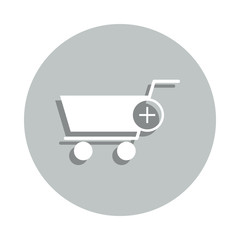 add cart badge icon. Simple glyph, flat vector of web icons for ui and ux, website or mobile application