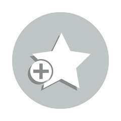 plus star badge icon. Simple glyph, flat vector of web icons for ui and ux, website or mobile application