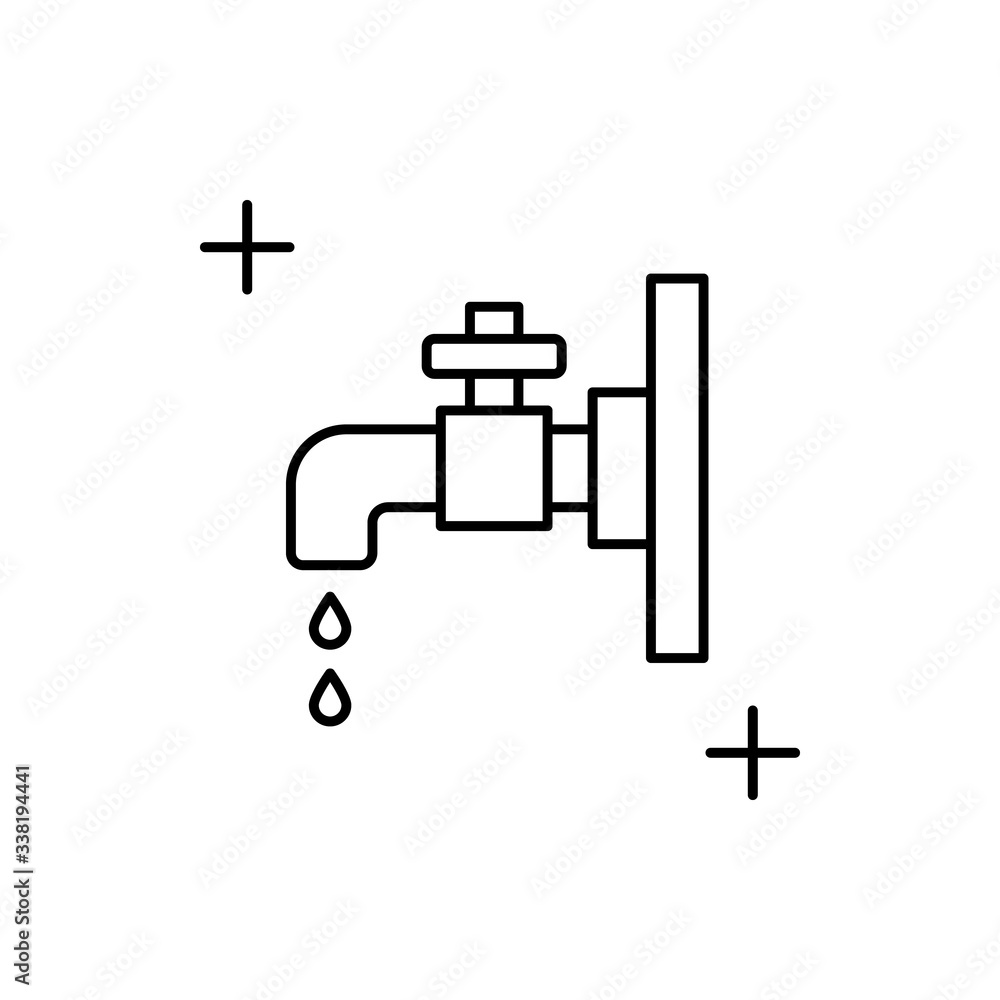 Poster sink, drop icon. simple line, outline vector elements of housework for ui and ux, website or mobile 