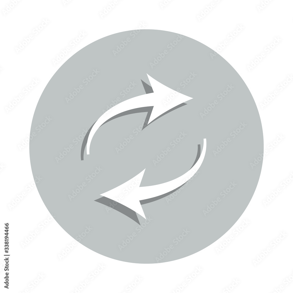 Poster arrow updates badge icon. simple glyph, flat vector of web icons for ui and ux, website or mobile ap