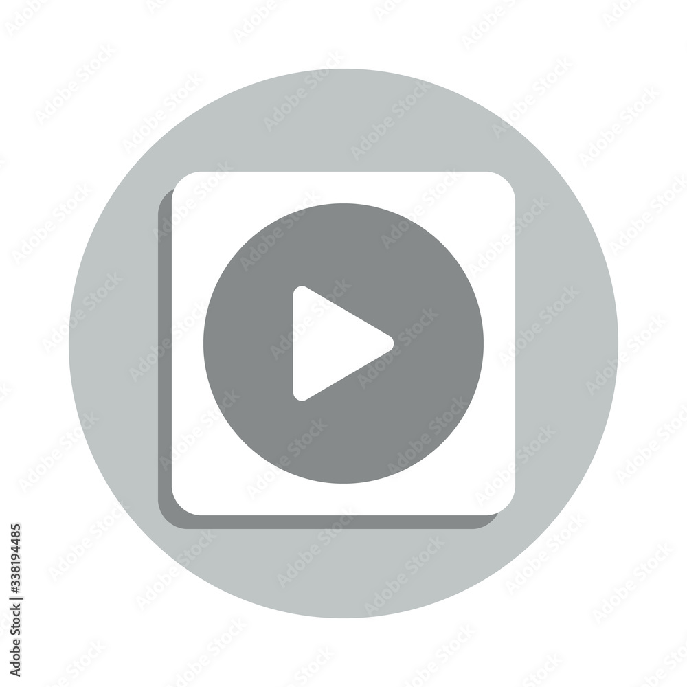 Poster play sign badge icon. simple glyph, flat vector of web icons for ui and ux, website or mobile applic
