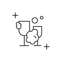 Goblet, washing icon. Simple line, outline vector elements of housework for ui and ux, website or mobile application