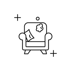 Sofa, cleaning icon. Simple line, outline vector elements of housework for ui and ux, website or mobile application