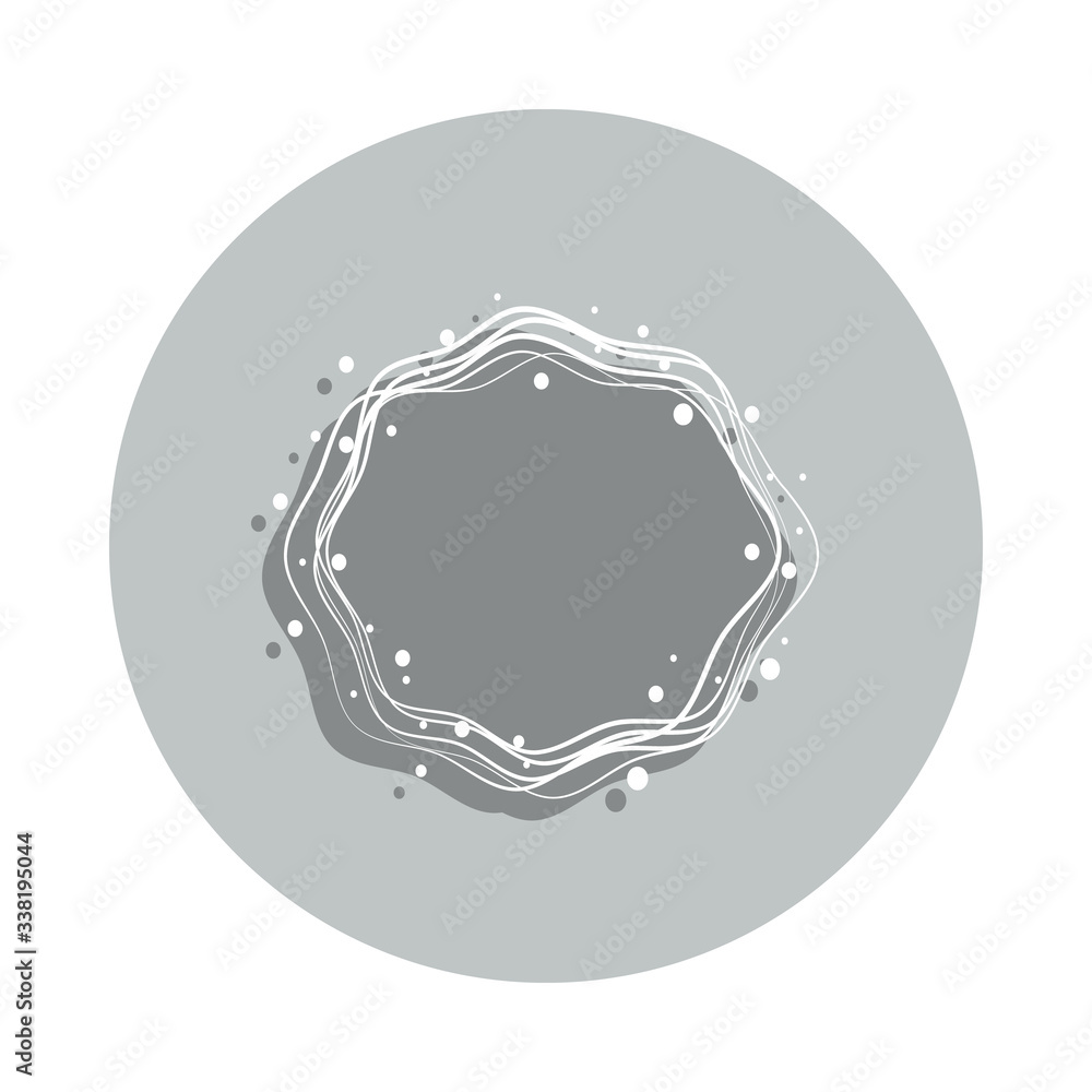 Poster abstrarct round background, hand drawn in round badge icon. simple glyph, flat vector of background 