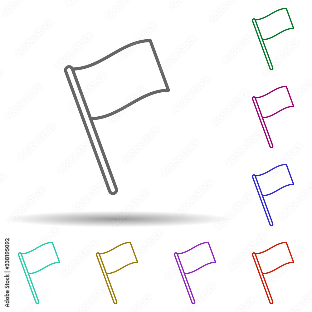 Poster flag multi color icon. simple thin line, outline vector of logistics icons for ui and ux, website or