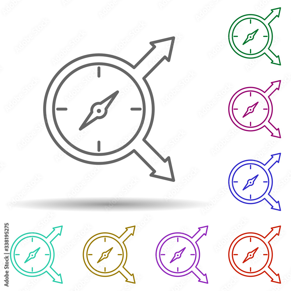 Poster compass direction multi color icon. simple thin line, outline vector of logistics icons for ui and u