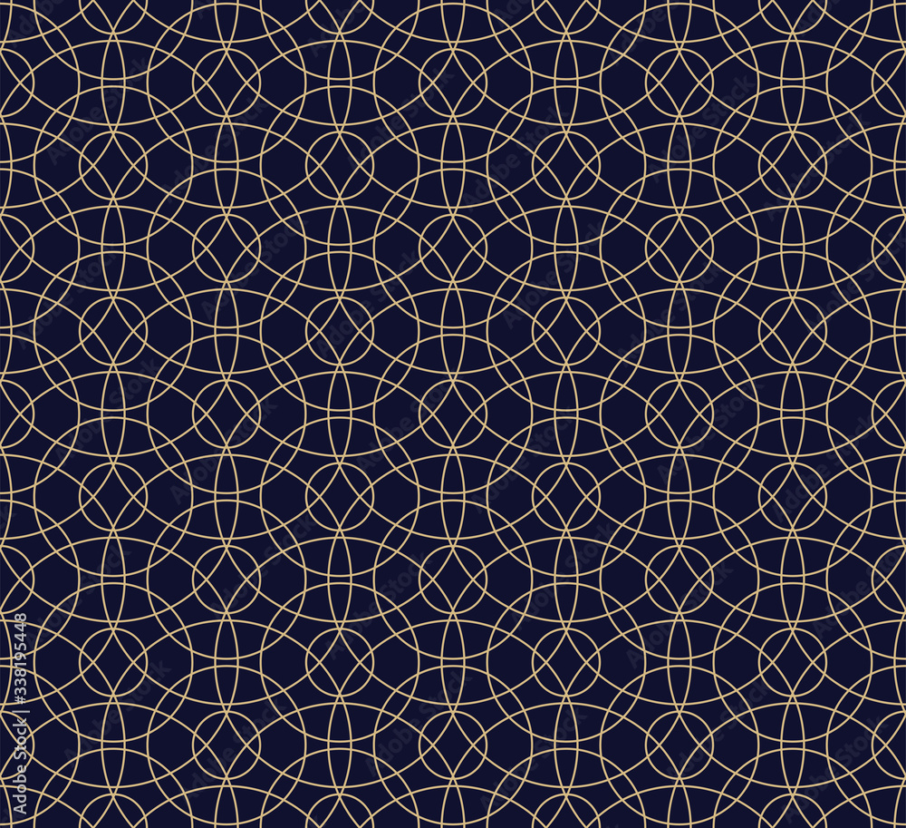 Poster geometric abstract pattern. seamless vector background. dark blue and gold texture. graphic modern p