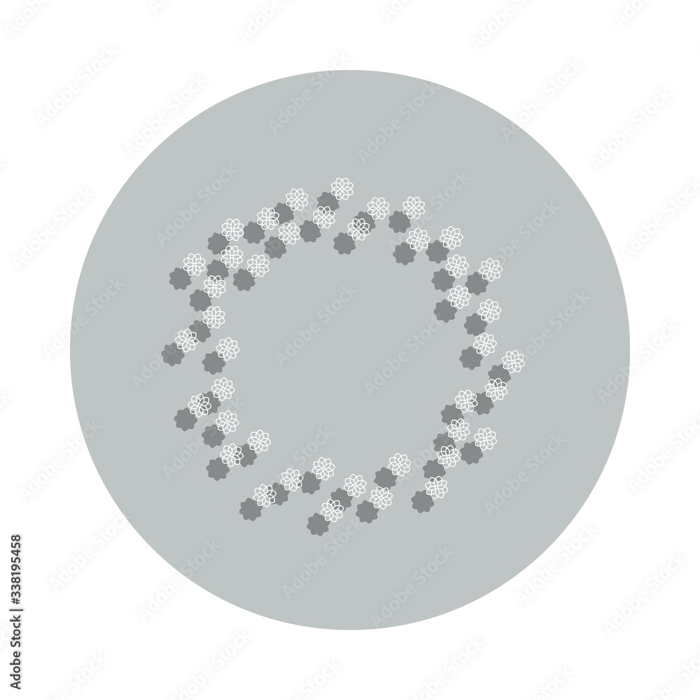 Aufkleber flower round background, hand drawn in round badge icon. simple glyph, flat vector of background for