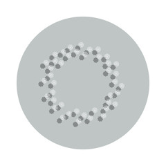 Flower round background, hand drawn in round badge icon. Simple glyph, flat vector of Background for text icons for ui and ux, website or mobile application