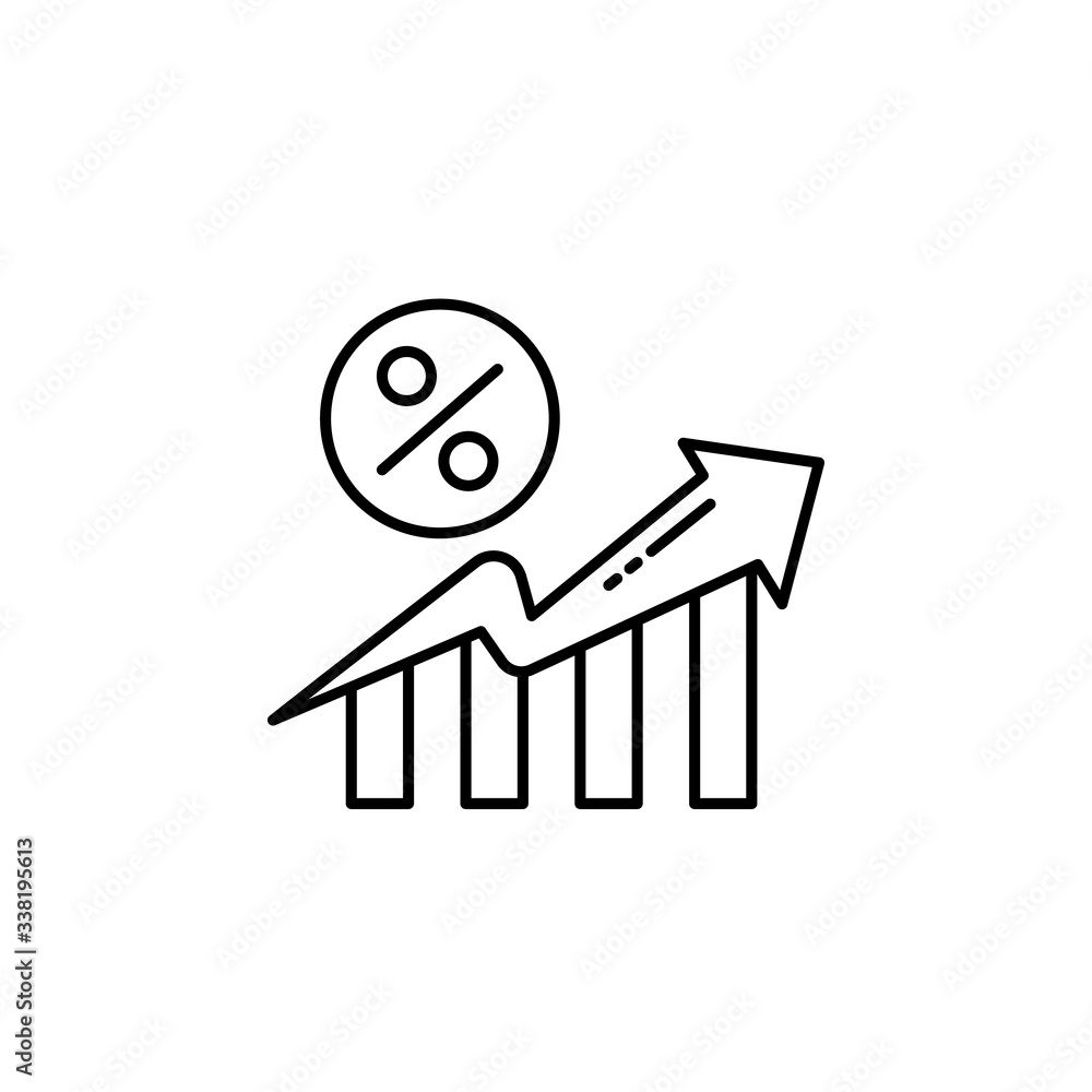 Poster percent, chart, arrow icon. simple line, outline vector elements of loan and investment for ui and u