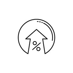 Arrow, percent icon. Simple line, outline vector elements of loan and investment for ui and ux, website or mobile application
