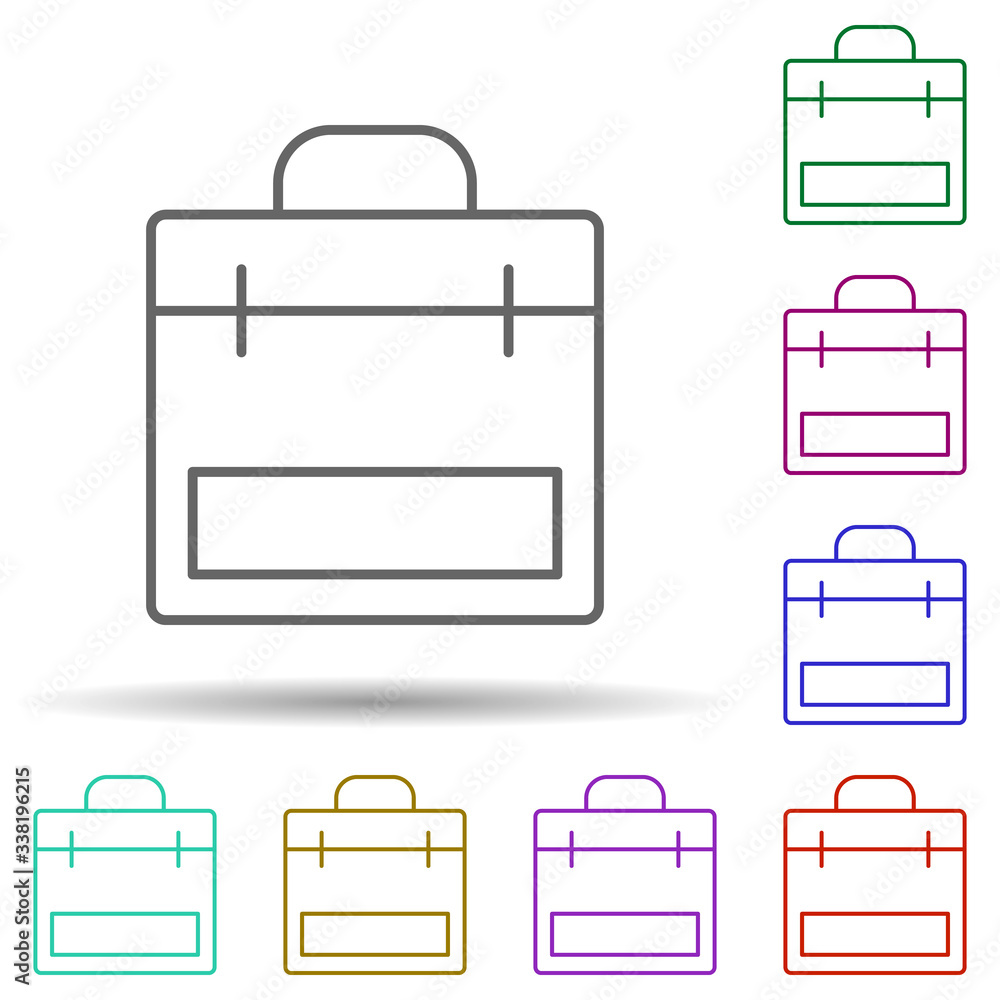 Poster portfolio multi color icon. simple thin line, outline vector of school icons for ui and ux, website 