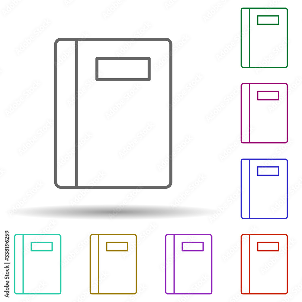 Poster notebook multi color icon. simple thin line, outline vector of school icons for ui and ux, website o