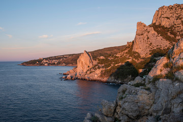 Panorama with landscape. Panorama of Crimea.