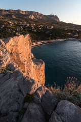 Panorama with landscape. Panorama of Crimea.