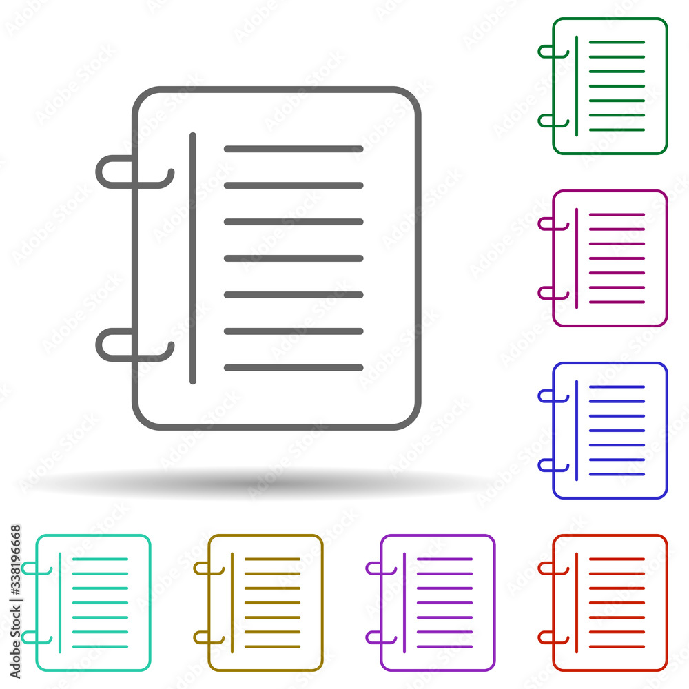 Poster a diary multi color icon. simple thin line, outline vector of school icons for ui and ux, website or