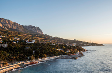 Fototapeta na wymiar Panorama with landscape. Panorama of Crimea.