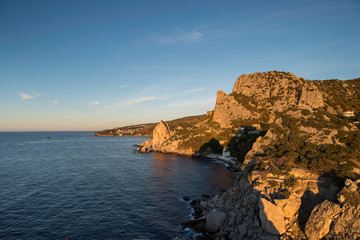 Fototapeta na wymiar Panorama with landscape. Panorama of Crimea.