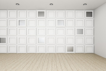 Interior with blank decorative wall