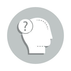 head, man, question badge icon. Simple glyph, flat vector of Business icons for ui and ux, website or mobile application