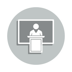 teacher, lecture, board badge icon. Simple glyph, flat vector of Business icons for ui and ux, website or mobile application