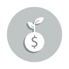 dollar, sprout badge icon. Simple glyph, flat vector of Business icons for ui and ux, website or mobile application