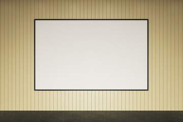 Minimalistic interior with blank banner